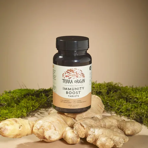 Vista 2 de TERRA ORIGIN Tabletas de refuerzo de la inmunidad Suplemento de apoyo inmunológico 9 en 1 para adultos con vitamina C antioxidante 30