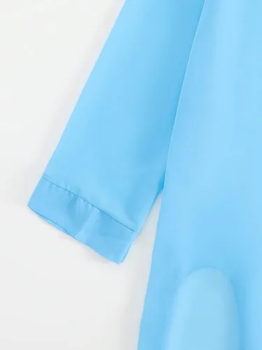 Vista 4 de SHENHE Vestido de playa de manga larga con botones para mujer, estilo kimono