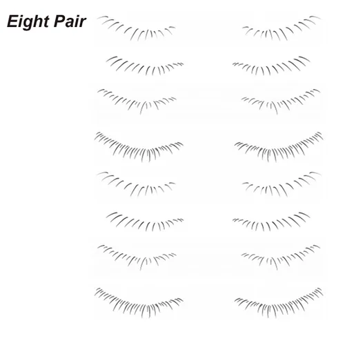 Vista 3 de Pestañas postizas inferiores, calcomanías de tatuaje, desechables, aspecto natural, extensión de pestañas, impermeables, pestañas postizas (16 pares)
