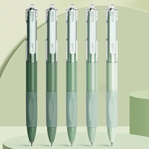 Vista 2 de MOZXIRZ 5 piezas de bolígrafos de tinta de gel, bolígrafos retráctiles, bolígrafos bonitos, punta de 0.5 mm, bolígrafo de tinta negra, bolígrafos