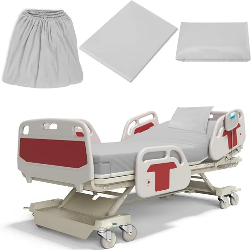 Vista 20 de Moukeren Juego de sábanas de hospital, 6 piezas, sábana bajera ajustable de bolsillo profundo de 36 pulgadas con elástico en todo el contorno, Beige