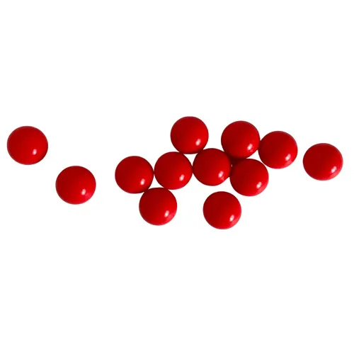 Vista 2 de 0.472 in 10pcs Delrin Polioximetileno (POM) Bolas de rodamiento de plástico sólido hechas a medida en rojo