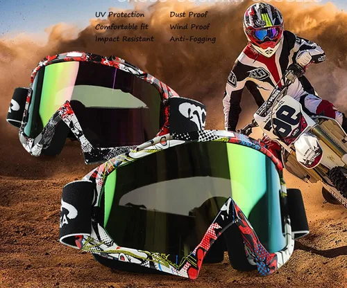 Vista 2 de Gafas ATV para motocross, motocross, motocicletas, gafas de seguridad para correr, esquí, para hombres, mujeres, niños y adultos, KG3