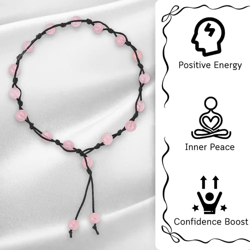 Vista 222 de Amazing Gemstone Crystal Anklet Ankle Bracelets for Women - Waterproof Beaded Healing Crystal Anklets, Plus Size Chakra Gemstone Bead Anklet