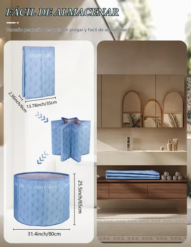 Vista 3 de Bañera portátil para adultos, bañera independiente para ducha