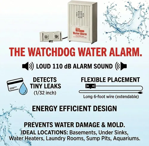 Vista 2 de BWD-HWA Basement Watchdog Sensor de agua y alarma para sótanos