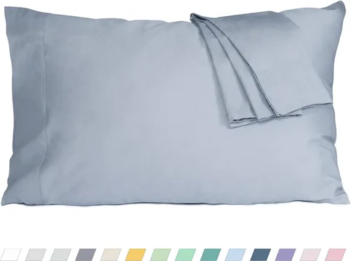 Vista 33 de Pillow Cases 100% Cotton Percale Standard Queen Set of 2 Blue Floral Floral Pillowcases Breathable Hypoallergenic Pre-Shrunk, 20 Inch x 30 Inch