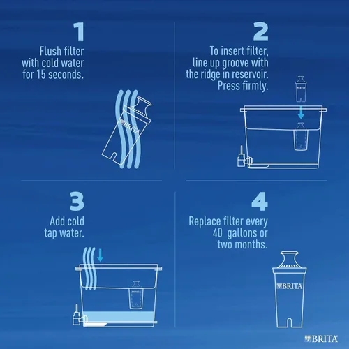 Vista 8 de Dispensador de agua UltraMax de Brita con 1 filtro, libre de BPA, gris, Gris