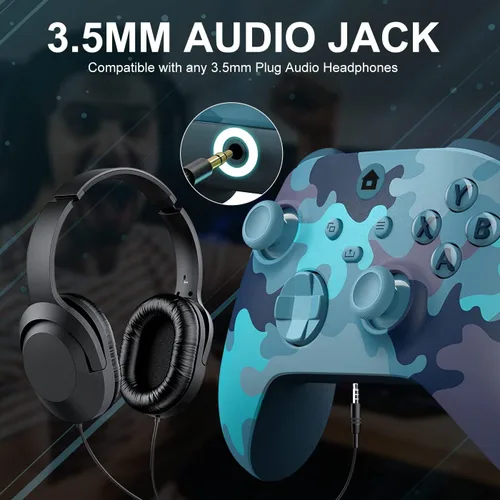 Vista 6 de ADHJIE Xbox one Controller, 2.4GHz Xbox One Wireless Controller With 3.5mm Headset Jack Wireless Xbox Controller for Xbox oneXbox One SX Xbox Series