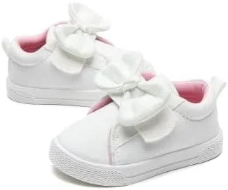 Vista 5 de Toddler Girl's Lightweight Sneakers Bowknot Walking Shoes for Kids