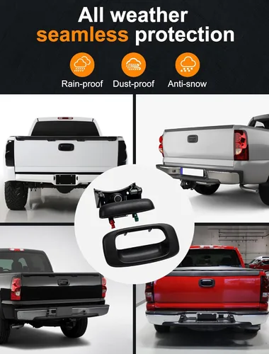 Vista 3 de Avsty Manija de pestillo de puerta trasera para Chevy Silverado GMC Sierra 1500 2500 3500 1999 2000 2001 2002 2003 2004 2005 2006 2007 Moldura