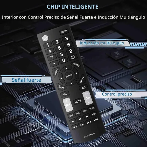 Vista 5 de Reemplazo universal de control remoto apto para todos los televisores Insignia LED-LCD HDTV