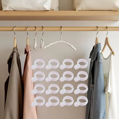 Vista 5 de 50 ganchos de plástico blanco a prueba de viento para colgar ropa, gancho con hebilla, ganchos para colgar la ropa, herramienta para colgar barra