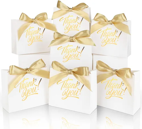Vista 8 de Paquete de 60 bolsas pequeñas de regalo de agradecimiento, bolsas Marrón