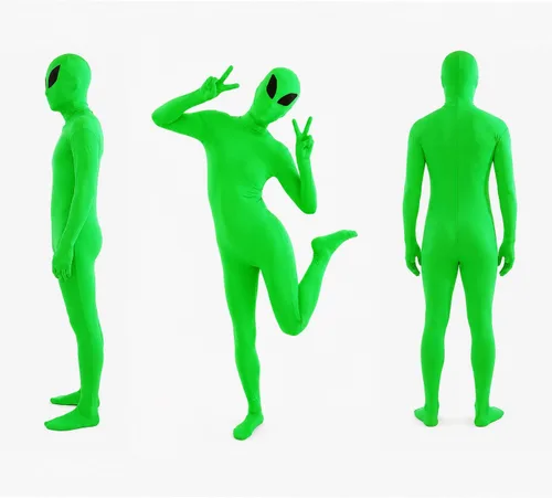 Vista 4 de Men's and Women's Spandex Full Body Alien Costumes Bodysuits 3d Alien