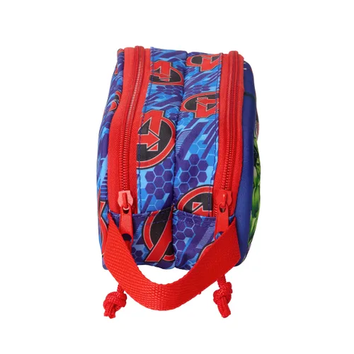 Vista 3 de Portatodo Doble The Avengers Rojo Azul oscuro 21 x 8 x 6 cm 3D