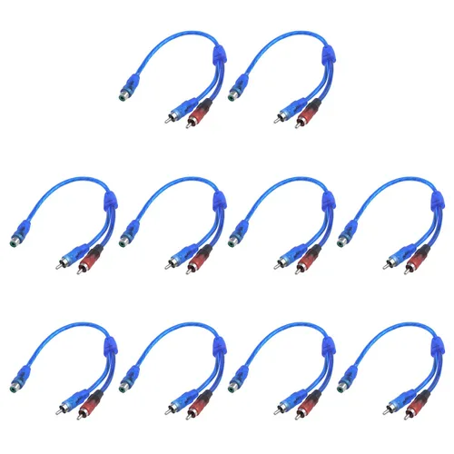 Vista 8 de Antrader 7.87 pulgadas 1 hembra a 2 macho RCA Y cable divisor para audio