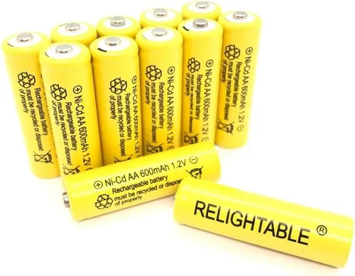 Vista 4 de NiCd AA/AAA 600mAh 1.2V baterías recargables para luces solares, luces de jardín y controles remotos (6 pilas AA de 600 mAh)