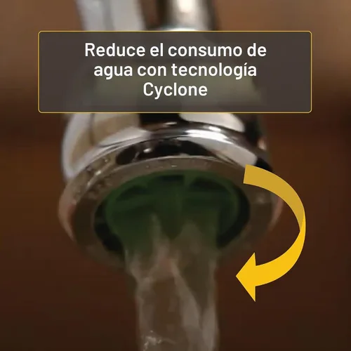 Vista 3 de Danco 10485 Aireador de grifo de ahorro de agua extra de doble rosca, verde, 1.0 GPM, cromado