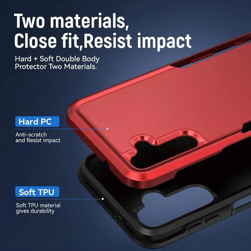Vista 3 de Funda protectora para Samsung A14 5G, Galaxy A14 5G con protector de pantalla, resistente a prueba de golpes, funda protectora para Samsung Galaxy