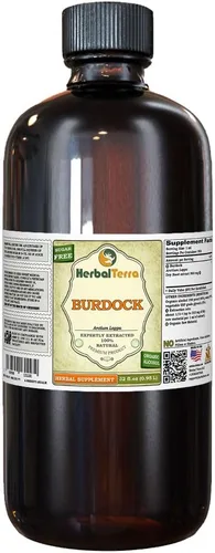 Vista 4 de Herbal Terra LLC Glicerita de bardana (Arctium Lappa), extracto líquido sin alcohol de raíz seca, 2 onzas