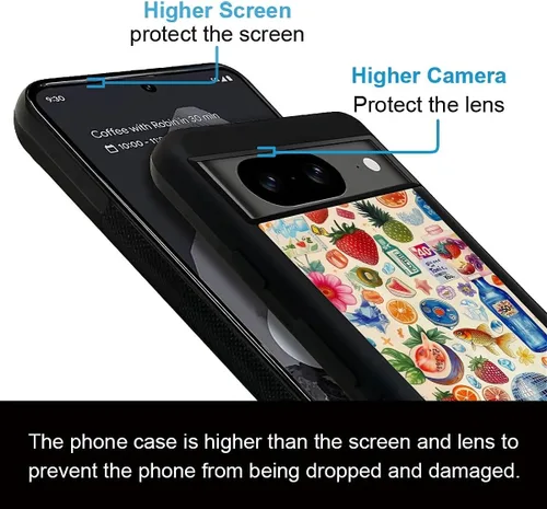 Vista 896 de Compatible con Google Pixel 4A 5G Mobile Case Creative Acrylic Panel trasero Silicona Protección Grip especialmente diseñado para Google Pixel 4A 5G