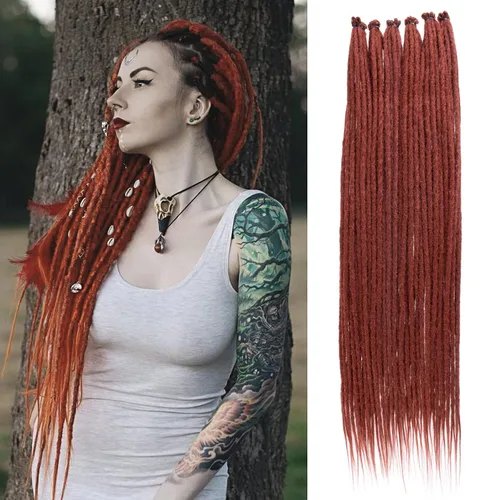 Vista 63 de Leeven Extensiones de Rastas Sintéticas de Doble Punta de 24 Pulgadas 30 Hebras Rastas Boho 613 Rubio 3 Estilos Mixtas Onduladas Rizadas DE Rastas