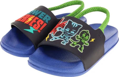 Vista 3 de PJ Masks Sandalias para niños pequeños, deslizantes con correa trasera, Catboy Gekko Owlette Romeo, Mismatch Heroes Vs Villains, talla de niño 67 a