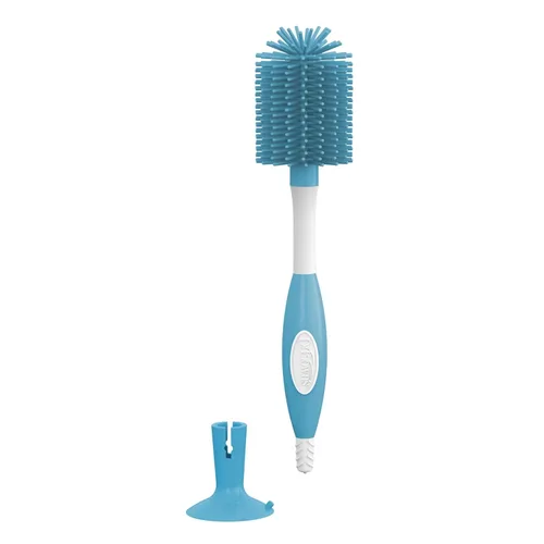 Vista 8 de Dr. Brown's Cepillo de limpieza de biberones suave sin rayones para bebé, limpiador de tetinas y base con ventosa para fácil almacenamiento, libre