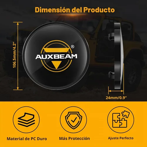 Vista 3 de Auxbeam Serie C4 - Cubiertas protectoras redondas negras de 4 pulgadas, a C4 Series-Cubiertas negras