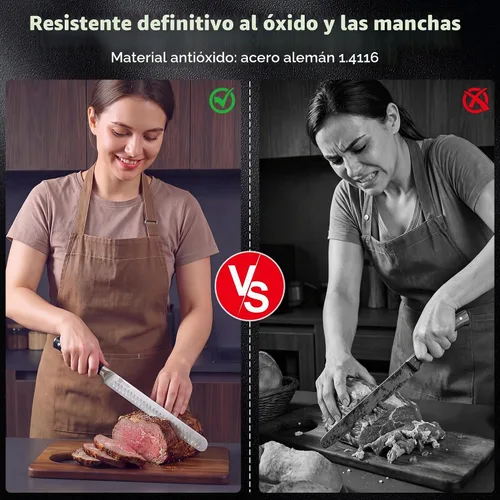 Vista 6 de PAUDIN Cuchillo de trinchar, cuchillo para brisket de 12 pulgadas, cuchillos de rebanar premium con hoja Granton para cortar brisket ahumado, carne