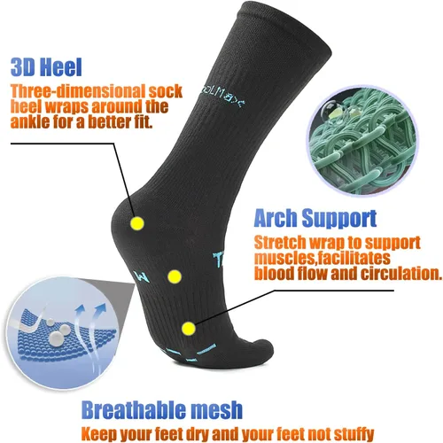 Vista 4 de Calcetines de pantorrilla para correr, calcetines de cinco dedos, Cool-Max Moisture