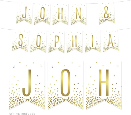 Vista 24 de Andaz Press Decoraciones divertidas de pancarta con diseño de confeti dorado metálico sobre blanco para fiestas de jubilación, la aventura comienza