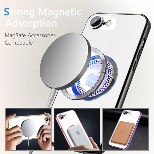 Vista 226 de Misscase Funda magnética con purpurina para iPhone 11 compatible con MagSafe, protección completa, delgada, a prueba de golpes, antiarañazos