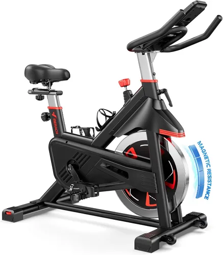 Vista 8 de MERACH Magnetic Exercise Bike, Heavy Duty Stationary Bike for Home Gym