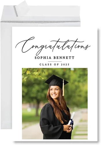 Vista 24 de Andaz Press Tarjeta fotográfica de graduación jumbo personalizada de 8.5 x 11 pulgadas con sobre, tarjeta de felicitación personalizada de clase