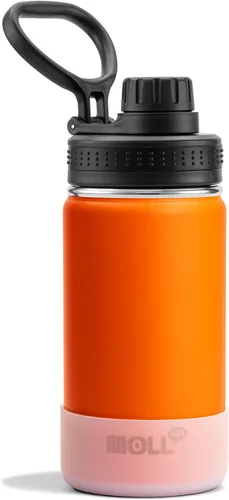 Vista 29 de Botella de agua de 12 oz para niños de acero inoxidable con aislamiento al vacío de boca ancha Botella de agua deportiva - Pequeña botella de agua