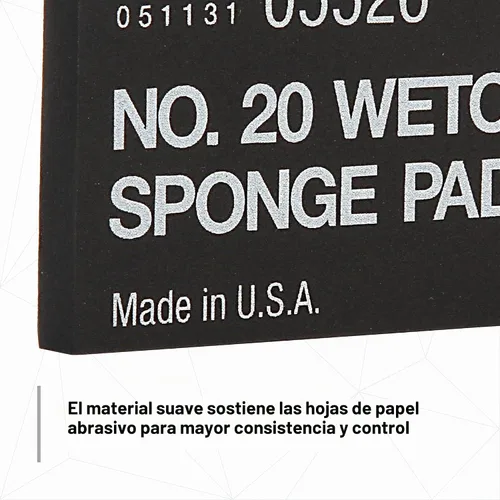 Vista 7 de 3M Wetordry esponja n.º 20 (2-3/4 pulgadas x 5-1/2 pulgadas x 3/8 pulgadas), 1, Negro