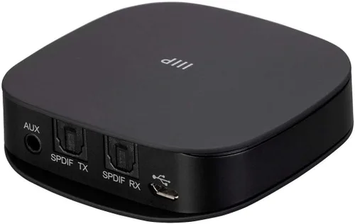 Vista 5 de [Usado] Monoprice Transmisor y receptor Bluetooth 5 premium con aptx HD, aptX, aptX de baja latencia, AAC y SBC códecs y entradas ópticas