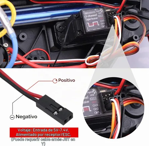 Vista 5 de HobbyPark Kit de barra de luz de coche a control remoto, 4 LED, luces de techo para 1/10 RC Crawler Car Truck Accesorios