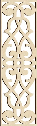 Vista 107 de 9 3/8"W x 24 3/8"H x 1/4"T Bellaire Decorativos Paneles de pared de madera calado, abedul