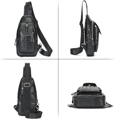 Vista 155 de LUKZIJAES Bolso bandolera de cuero genuino para hombre