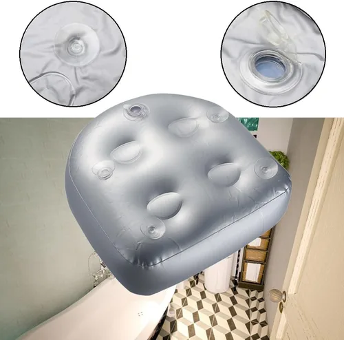 Vista 5 de Almohadilla de asiento elevador para spa y bañera de hidromasaje con ventosa, soporte de espalda para baño, cojín de masaje inflable suave, cómodo