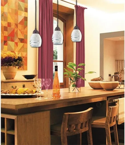 Vista 2 de Westinghouse Lighting Corp, pantalla de vidrio transparente con diseño de cuerda blanca
