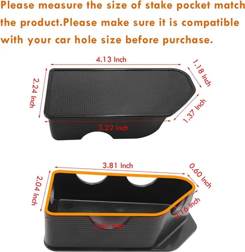 Vista 3 de Moonlinks - Fundas de bolsillo para riel de cama compatibles con GMC Sierra 1500 2014-2018 y tapones para agujeros de bolsillo de estaca Chevrolet