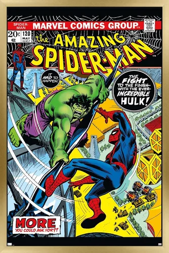 Vista 14 de Marvel Comics Amazing Spider-Man #120 - Póster de pared, 22.4 pulgadas de largo x 14.7 pulgadas de ancho, versión enmarcada de madera de granero