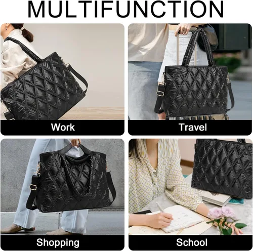 Vista 7 de LEDAOU Bolso de mano para mujer, bolso de mano para profesor, bolso de hombro cruzado hobo bolsas 2 piezas con monedero para el trabajo, la oficina