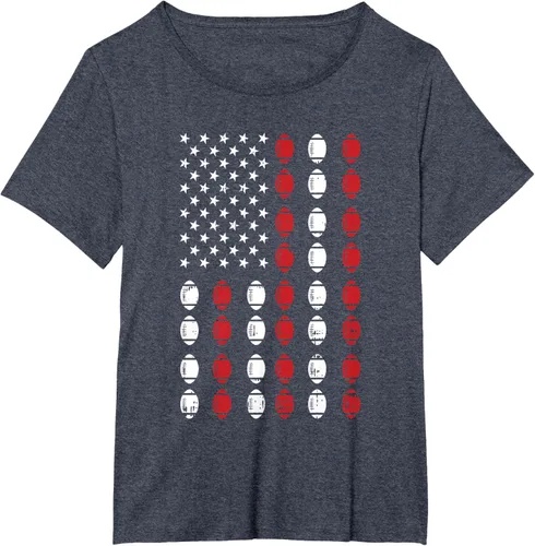 Vista 58 de Camiseta patriótica de jugador atleta del 4 de julio de fútbol americano, Negro