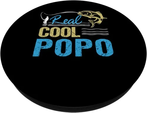 Vista 2 de Vintage Reel Cool Popo Fishing Daddy Grandpa Fathers Day PopSockets Swappable PopGrip