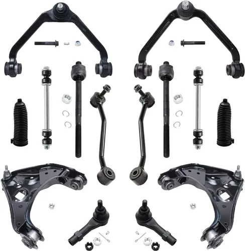 Vista 21 de Detroit Axle - Kit de suspensión frontal de 15 piezas para Jeep Grand Cherokee 99-04 1999 2000 2001 2002 2003 2004, brazos de control superior e